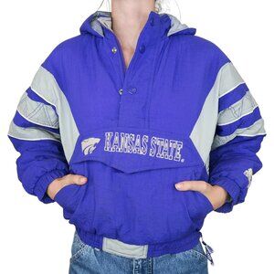 Vintage 90s Starter Kansas State Wildcats Cropped Puffer Coat